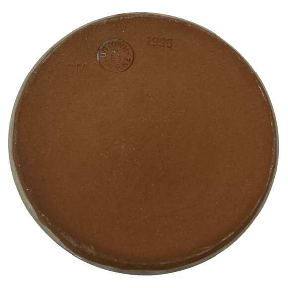 Vintage Jugtown Ware 1995 Stoneware Trivet With Blue & Beige Zigzag Pattern - Picture 3 of 6